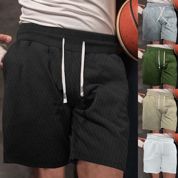 ZyeKqe Corduroy Cargo Shorts for Men Drawstring High Waisted Outdoor Hiking Shorts Knee Length Summer Shorts