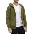 thumbnail image 1 of ZyeKqe Hoodies Coats for Men Fall Winter Sherpa Fleece Sweatshirt Jackets Zip up Solid Color Outerwear with Pockets, 1 of 6