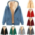 thumbnail image 1 of ZyeKqe Fleece Jacket Mens Winter Long Sleeve Hooded Coats Warm Full Zip Sherpa Lined Drawstring Outwear with Pockets, 1 of 4