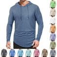 thumbnail image 1 of ZyeKqe Hoodies for Men Casual Drawstring Long Sleeve Solid Color Loose Fitted Pullover Sports Fashion Sweatshirts, 1 of 7