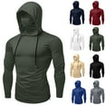 thumbnail image 1 of ZyeKqe Hoodies for Men Long Sleeve Sun Protection Shirts Drawstring Outdoor Hiking Fishing Workout Tops with Mask, 1 of 10