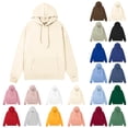 thumbnail image 1 of ZyeKqe Hoodies for Men Plus Size Long Sleeve Solid Basic Fleece Lined Sweatshirts Unisex Drawstring Drop Shoulder Pullover Top, 1 of 4