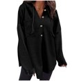 thumbnail image 1 of ZyeKqe Hoodies for Women Crochet Long Sleeve Sweatshirts Button down Hooded Fall Winter Top, 1 of 6