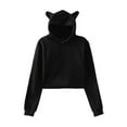 thumbnail image 1 of ZyeKqe Hoodies for Women Fleece Lined Drawstring Crop Sweatshirts Fall Fashion Long Sleeve Shirts Cute Winter Clothes, 1 of 9
