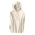 thumbnail image 1 of ZyeKqe Hoodies for Women Long Sleeve Knit Sweaters Drawstring Hooded Sweatshirts Solid Color Pullover Top, 1 of 9