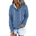 thumbnail image 1 of ZyeKqe Hoodies for Women Long Sleeve Shirts Drawstring Hooded Sweatshirts Lightweight Pullover Top with Pockets, 1 of 6