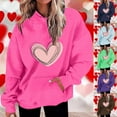 thumbnail image 1 of ZyeKqe Hoodies for Women Valentines Day Fleece Lined Hooded Sweatshirts Causal Heart Graphic Long Sleeve Pullover Tops, 1 of 6