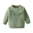 thumbnail image 1 of ZyeKqe Infant Baby Clothes Toddler Girls Sweatshirts Newborn Ruffle Crewneck Pullover Top Solid Color Long Sleeve Tops, 1 of 7