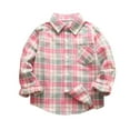 thumbnail image 1 of ZyeKqe Kids Clothes Toddler Baby Boys Girls Plaid Shirts Long Sleeve Jackets Button down Lapel Outwear, 1 of 3