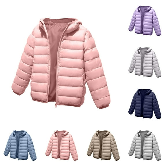 ZyeKqe Winter Coat Boys Girls Hooded Puffer Jackets Lightweight Warm down Coat Packable Snow Outerwear