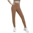 thumbnail image 1 of ZyeKqe Leggings for Girls Seamless High Waisted Tights Solid Color Workout Running Gym Pants, 1 of 8