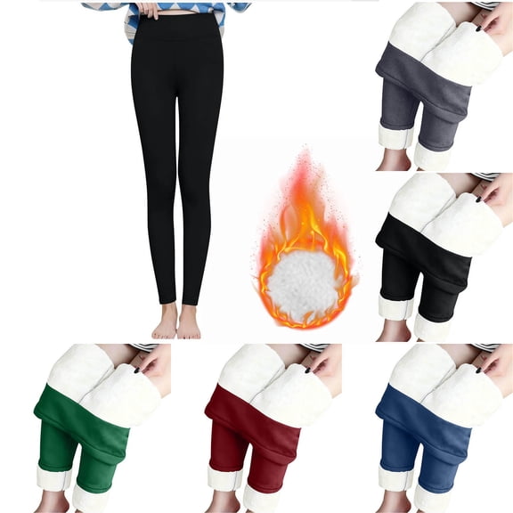 ZyeKqe Leggings for Women High Waist Fleece Lined Warm Thermal Base Layer Belly Control Stretch Workout Tights