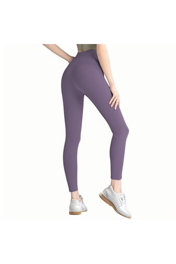 Leggings for Women Stretchy High Waisted Yoga Pants Ankle Length Workout Tights Solid Color