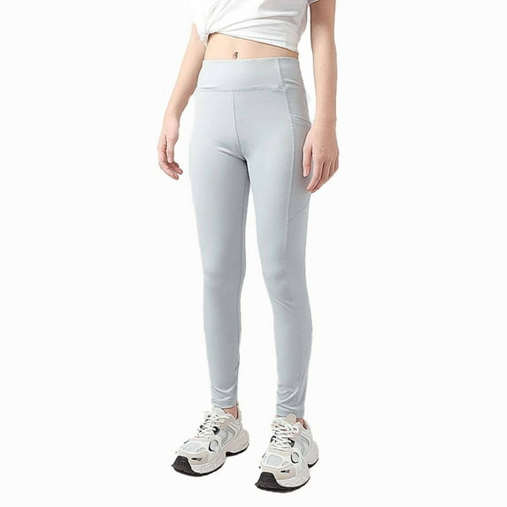 ZyeKqe Little Girls Leggings Low Waisted Active Yoga Pants Kids Ankle Length Workout Gym Tights