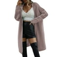 thumbnail image 1 of ZyeKqe Long Cardigans for Women Lightweight Open Front Long Sleeve Knit Sweater Solid Color Coat Outwear, 1 of 6