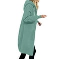 thumbnail image 1 of ZyeKqe Long Hoodies for Women Zipper Fleece Hooded Jacket Fall Winter Lightweight Casual Tunic Sweatshirts with Pockets, 1 of 4