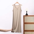 thumbnail image 1 of ZyeKqe Long Nightgown for Women Plus Size Sleeveless Button Front Crewneck Stretch Casual Lightweight Comfy Loungewear Midi Dress, 1 of 9