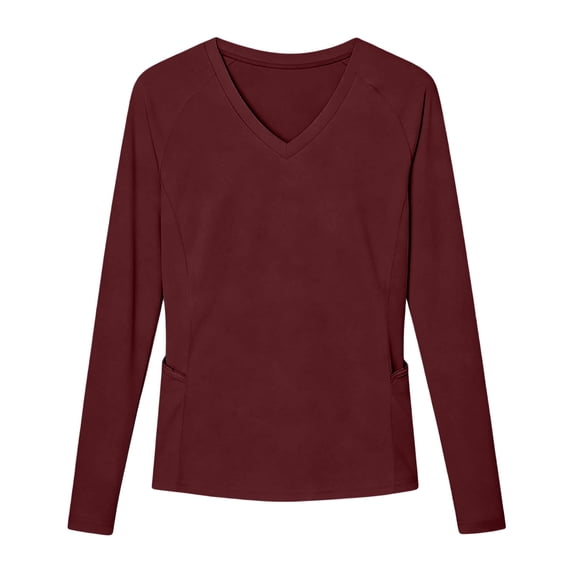 ZyeKqe Long Sleeve Shirts for Women V Neck Sun Protection Quick Drying Running Sports Activewear Workout Tops with Pockets