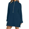 thumbnail image 1 of ZyeKqe Long Sweatshirts for Women Half Zip Stand Collar Tunic Pullover Tops Long Sleeve Side Split Mid Fall Clothes, 1 of 6