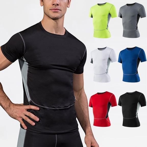 ZyeKqe Men's Athletic T-Shirts Short Sleeve Quick Dry Fitness Workout Tees Tops Casual Activewear Base Layer Undershirt