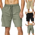 thumbnail image 1 of ZyeKqe Mens Cargo Shorts Drawstring High Waisted Hiking Shorts Wide Leg Lightweight Quick Dry Summer Shorts, 1 of 5