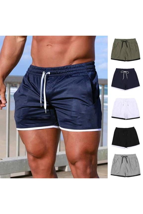 Mens Casual Shorts Summer Drawstring High Waisted Slim Fitted Jogging Breathable Vintage Sports Shorts
