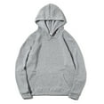 thumbnail image 1 of ZyeKqe Mens Hoodies Long Sleeve Fleece Lined Solid Basic [pullover Tops Unisex Drop Shoulder Sweatshirts, 1 of 5