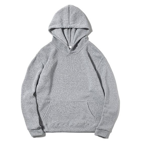 ZyeKqe Mens Hoodies Long Sleeve Fleece Lined Solid Basic [pullover Tops Unisex Drop Shoulder Sweatshirts