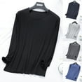 thumbnail image 1 of ZyeKqe Mens Long Sleeve Shirts Crew Neck Pajamas Tops Casual Comfy Solid Color Base Layer Tees Shirts, 1 of 8