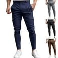thumbnail image 1 of ZyeKqe Mens Pants Zipper Button Skinny Trousers Casual Solid Color Outdoor Full Length Trousers with Pockets, 1 of 7