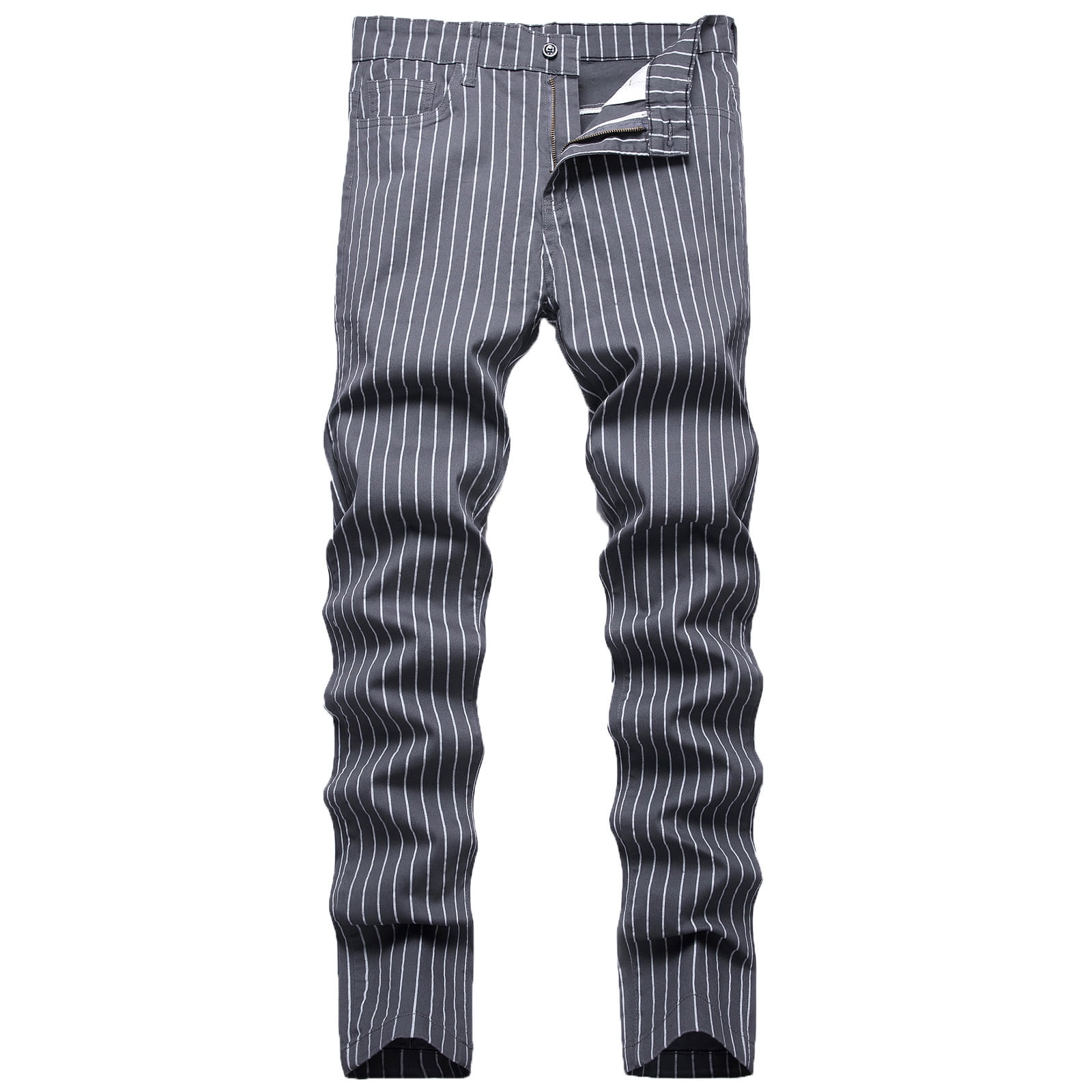 ZyeKqe Mens Plaid Work Pants Plus Size Business Casual Mid Waisted