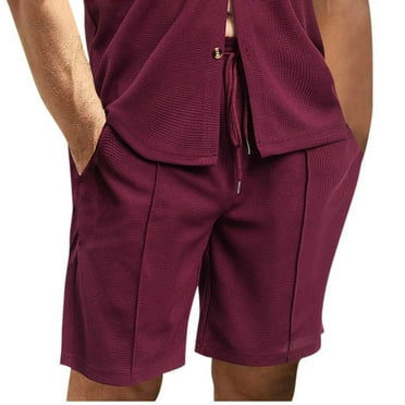 ZyeKqe Mens Shorts Casual Drawstring Elastic Waist Short Summer Loose Fitted Beach Shorts with Pockets