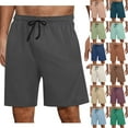 thumbnail image 1 of ZyeKqe Mens Shorts Elastic Waist Summer Casual Knee Length Lightweight Solid Color Outdoor Hiking Shorts, 1 of 7