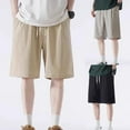 thumbnail image 1 of ZyeKqe Corduroy Shorts for Men Drawstring Low Waisted Running Shorts Wide Leg Athletic Shorts, 1 of 9