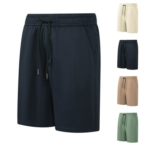 ZyeKqe Mens Sweat Shorts Drawstring High Waisted Athletic Shorts Solid Color Running Gym Shorts
