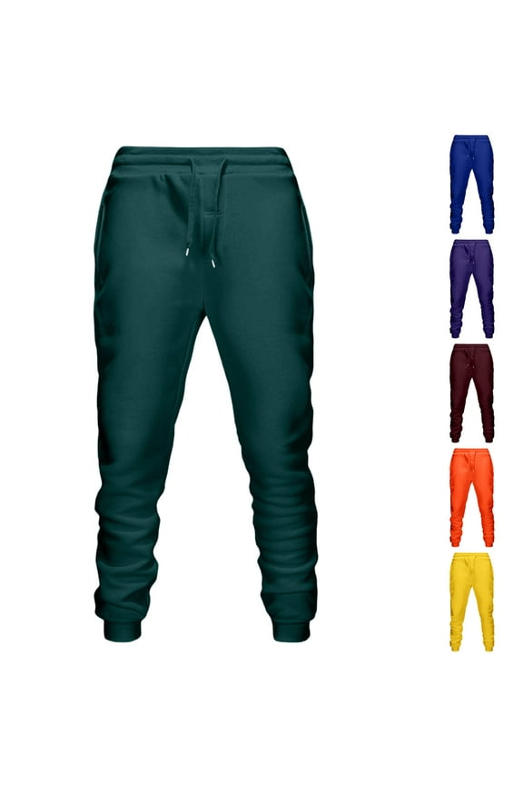 Mens Sweatpants Casual Drawstring Jogger Pants Fall Loose Tapered Running Outdoor Workout Trousers