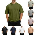 thumbnail image 1 of ZyeKqe Mens T-Shirts Short Sleeve Crew Neck Loose Comfy Solid Color Summer Tops, 1 of 9