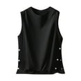 thumbnail image 1 of ZyeKqe Mens Tank Top Sleeveless Button up Shirts Round-Neck Loose Fitting Summer Tees T Shirts, 1 of 5