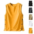 thumbnail image 1 of ZyeKqe Mens Tank Top Sleeveless Button up Shirts Round-Neck Loose Fitting Summer Tees T Shirts, 1 of 6