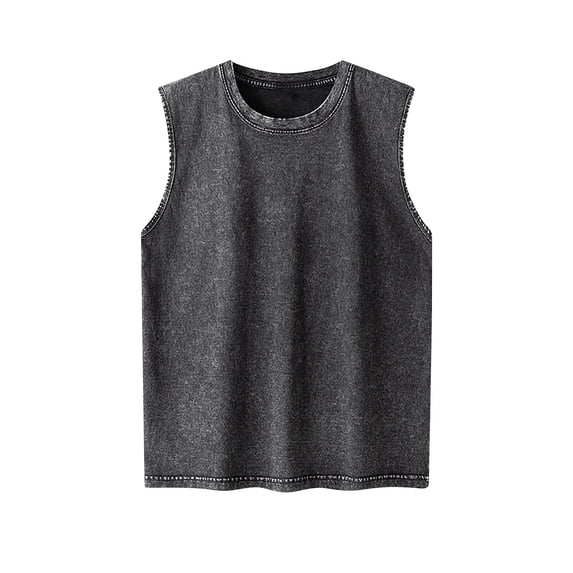 ZyeKqe Mens Workout Tank Tops Sleeveless Workout Shirts Round Neck Loose Fitted Running Gym Tees