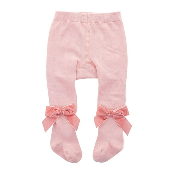 ZyeKqe New Baby Girls Leggings High Waisted Cotton Tights Bowknot Comfy Winter Pantyhose Pants