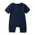 thumbnail image 1 of ZyeKqe Newborn Baby Boy Girl Romper Infant Unisex Button Solid Bodysuit 1 Piece Jumpsuit Outfits Clothes, 1 of 9