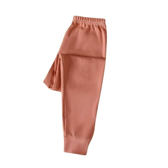 ZyeKqe Newborn Baby Boys Girls Cotton Pants High Waisted Lounge Pants Solid Color Loose Fitted Trousers