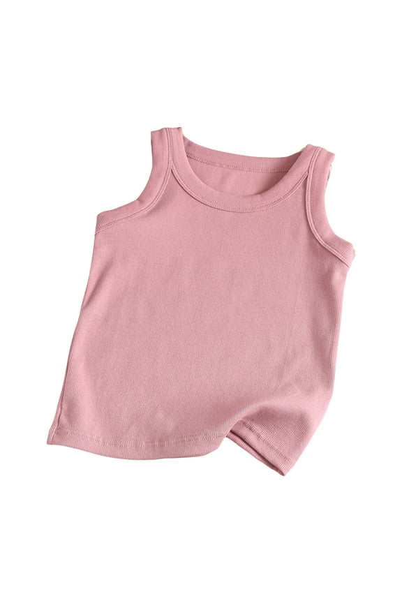 Newborn Baby Boys Girls Tank Tops Casual Sleeveless Shirts Crewneck Casual Comfy Outfits