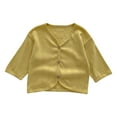 thumbnail image 1 of ZyeKqe Newborn Baby Girls Button down Cardigans Long Sleeve Crewneck Hollow out Cotton Top Toddler Lightweight Outwear, 1 of 9