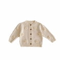 thumbnail image 1 of ZyeKqe Newborn Baby Girls Cardigans Long Sleeve Sweaters Button down Crewneck Knitwear Coat Outwear Fall Winter Clothes, 1 of 9