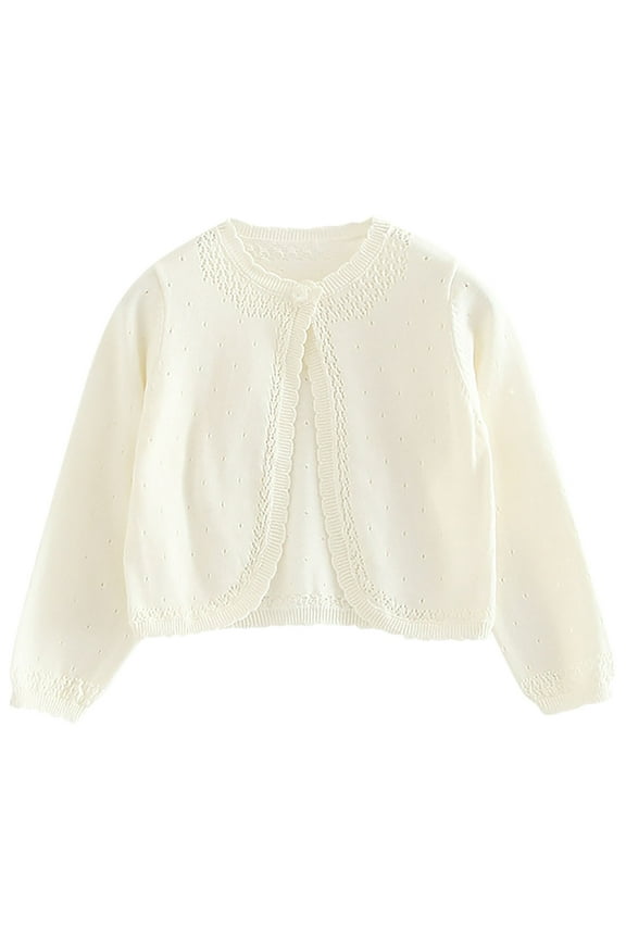 Newborn Baby Girls Cotton Cardigans Long Sleeve Crewneck Hollow Knit Thin Sweater Toddler Baby Girl Button Sweaters