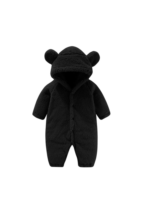 Newborn Baby Rompers Footie Snowsuit Baby Girls Boys Winter Warm Hooded Jumpsuits Outfits