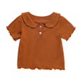thumbnail image 1 of ZyeKqe Newborn Infant Baby Girls Clothes Infant Short Sleeve T Shirts Ruffle Crewneck Comfy Blouses Top, 1 of 9