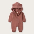 thumbnail image 1 of ZyeKqe Newborn Rompers Full Zipper Hooded Long Sleeve Cotton Casual Comfy Fall Winter Warm Loungewear Jumpsuits for Toddlers(6-9 Months,Red), 1 of 9